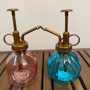 Blue & Pink Glass Plant Mister with Sprayer